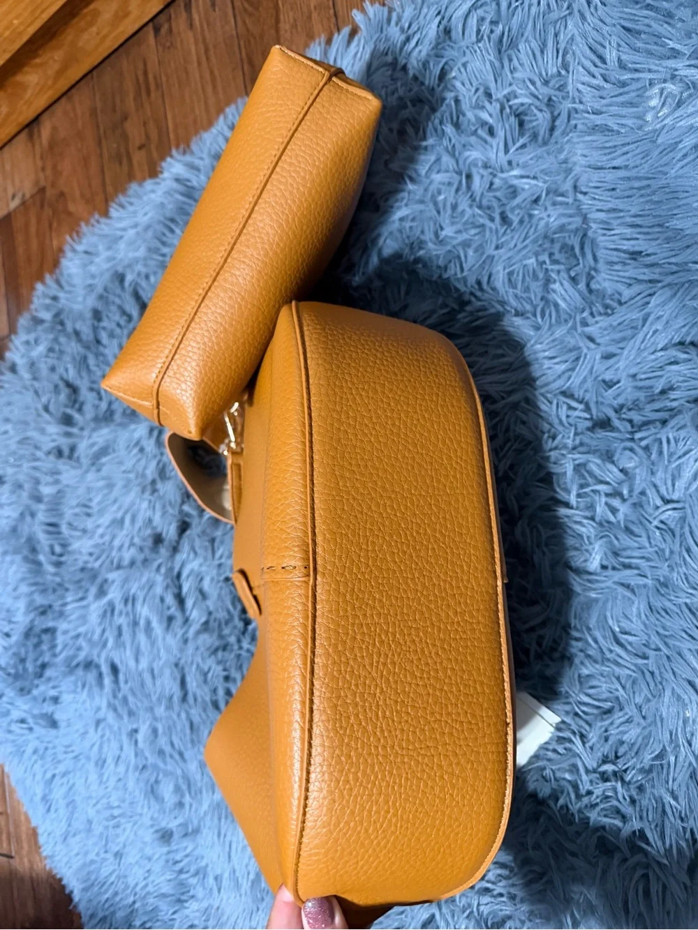 Women’s Shoulder Bag in Mustard Yellow - Sleek Pebbled Leather Tote